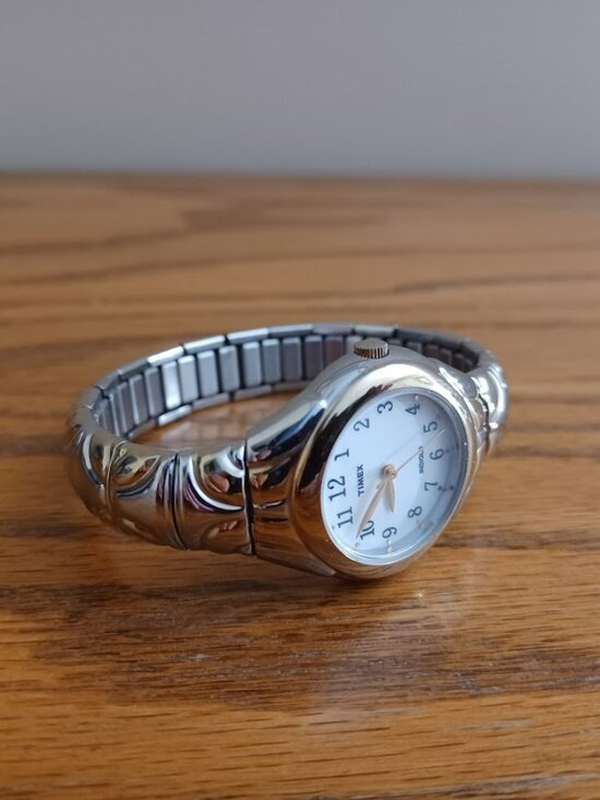 Ladies TIMEX Indiglo Watch Gold & Silver Tone Stretch Band main image 6